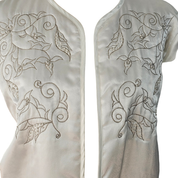 VTG Victoria Secret Gold label white 2 piece slip gown and bed jacket Small - Picture 13 of 16